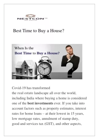 Best Time to Buy a House