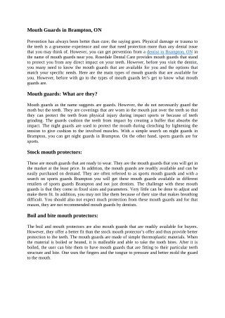 mouth guards in brampton on