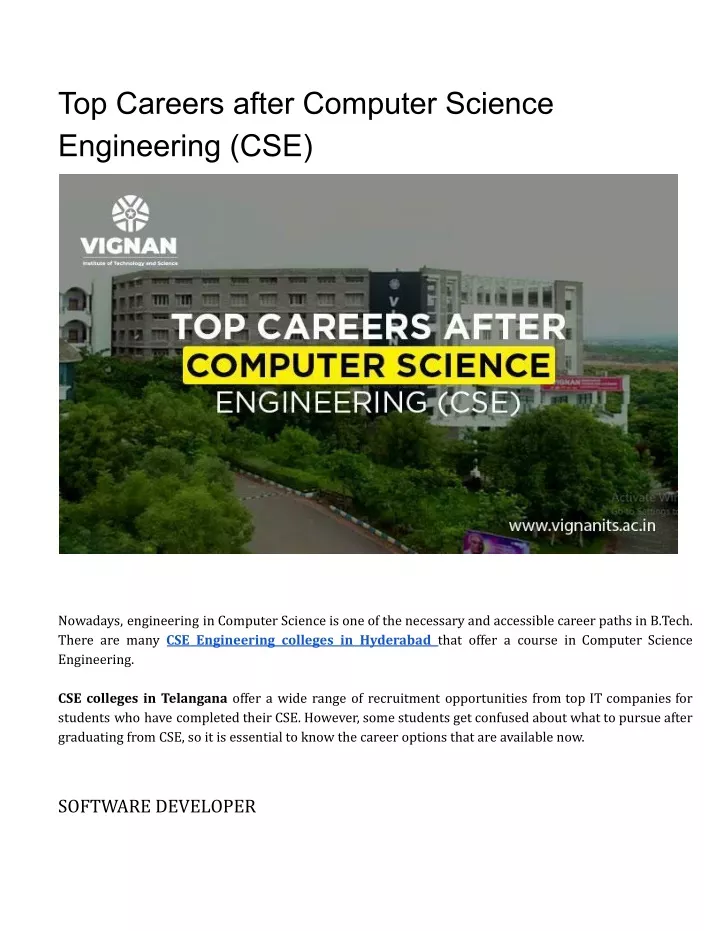 PPT - Top Careers After Computer Science Engineering PowerPoint ...