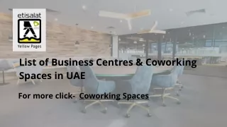 List of Business Centres & Coworking Spaces in UAE