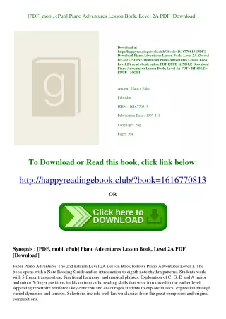 [PDF  mobi  ePub] Piano Adventures Lesson Book  Level 2A PDF [Download]