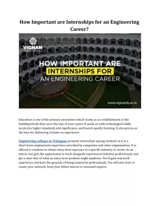 Importance of Internships for an Engineering Career