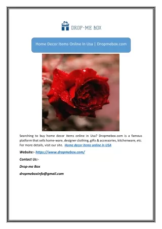 Home Decor Items Online In Usa | Dropmebox.com