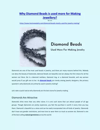Why Diamond Beads are used more for Making Jewelry