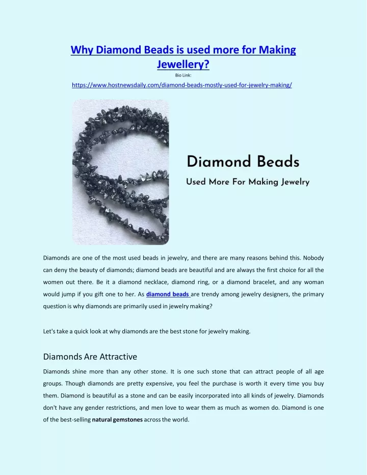 why diamond beads is used more for making