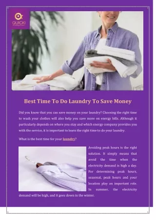 Best Time To Do Laundry To Save Money