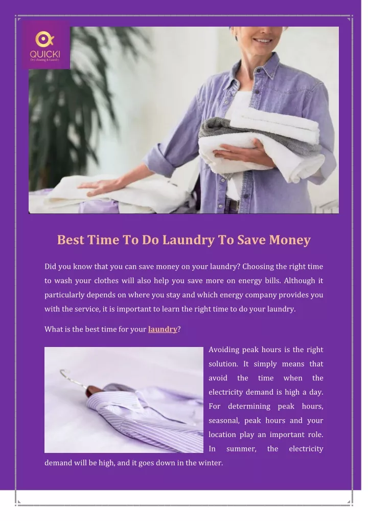 best time to do laundry to save money