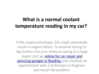 what is a normal coolant temperature reading in my car
