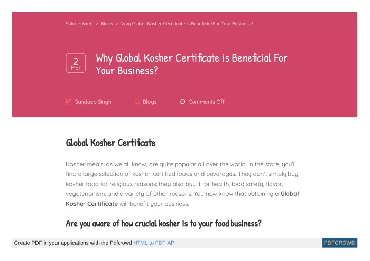 solutionweb blogs why global kosher certi cate