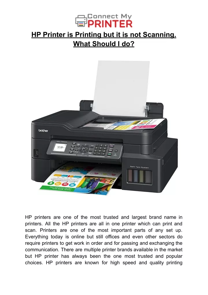 PPT HP Printer is Printing but it is not Scanning. What Should I do