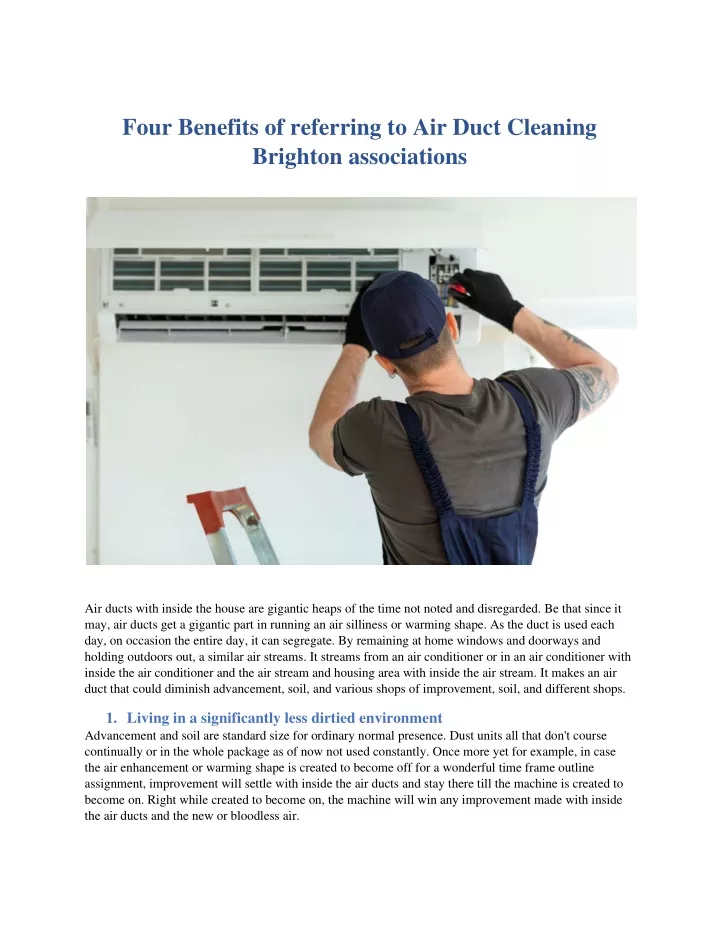 four benefits of referring to air duct cleaning