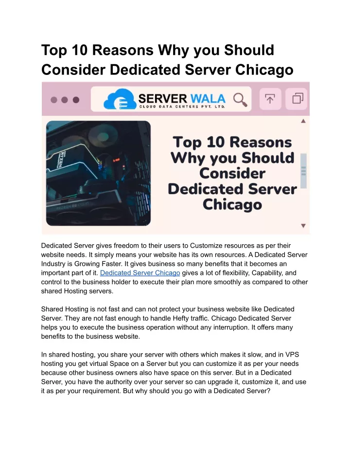 top 10 reasons why you should consider dedicated