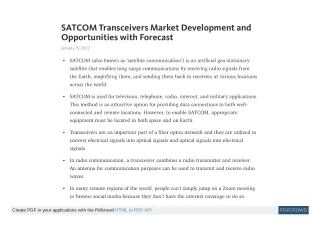 satcom transceivers market development