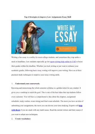 top 4 strategies to improve law assignments essay