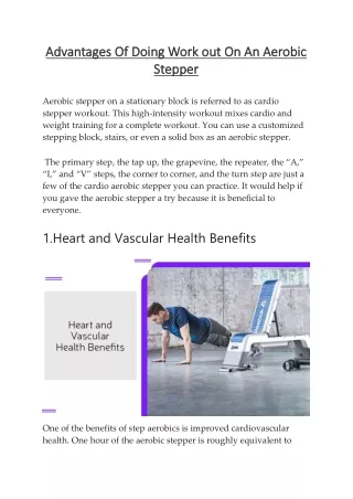 Advantages Of Doing Work out On An Aerobic Stepper