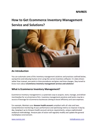 How to Get Ecommerce Inventory Management Service and Solutions
