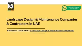 Landscape Design & Maintenance Companies & Contractors in UAE