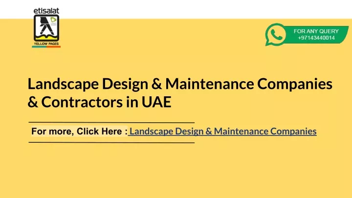 landscape design maintenance companies