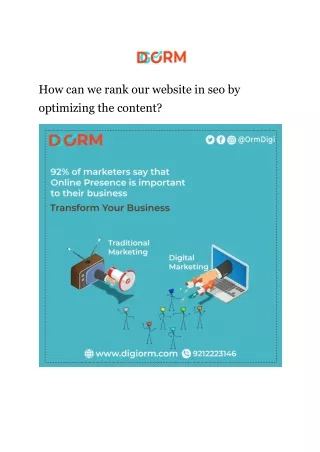 how can we rank our website in seo by optimizing