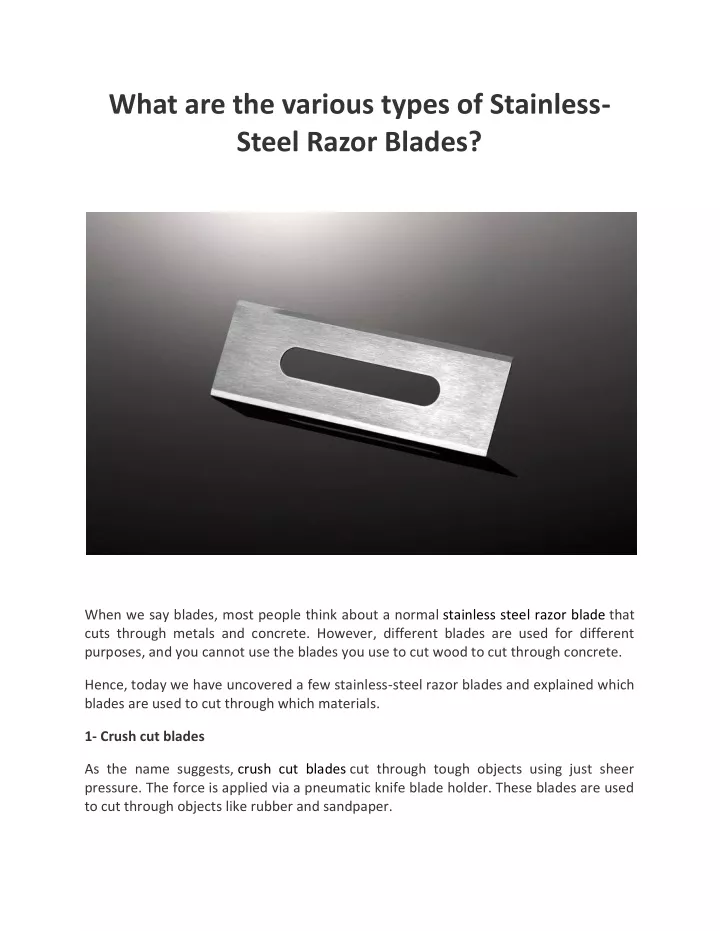 what are the various types of stainless steel