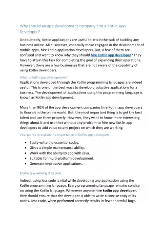 why should an app development company hire
