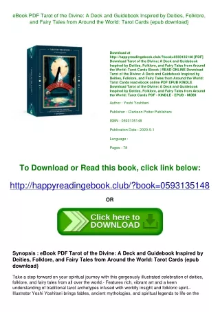 eBook PDF Tarot of the Divine A Deck and Guidebook Inspired by Deities  Folklore