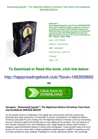 [Download] [epub]^^ The Nightmare Before Christmas Tarot Deck and Guidebook $REA