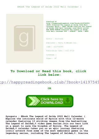 EBook The Legend of Zelda 2022 Wall Calendar (<DOWNLOAD*PDF}