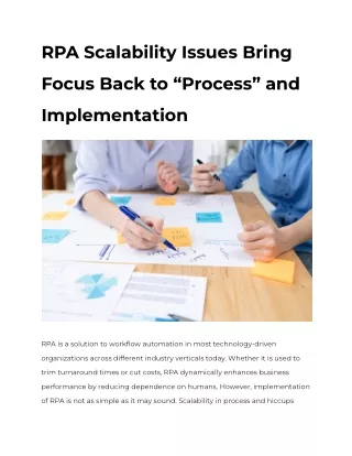 RPA Scalability Issues Bring Focus Back to “Process” and Implementation