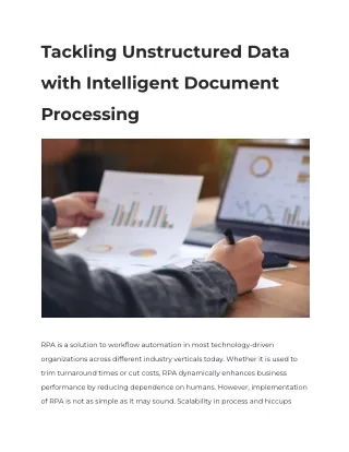 Tackling Unstructured Data with Intelligent Document Processing