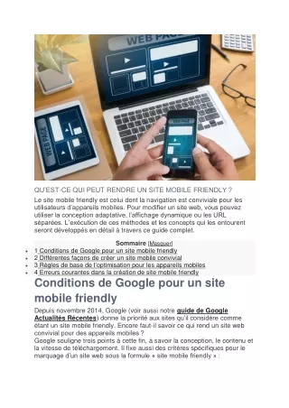 Guide complet : savoir rendre un site mobile Friendly.