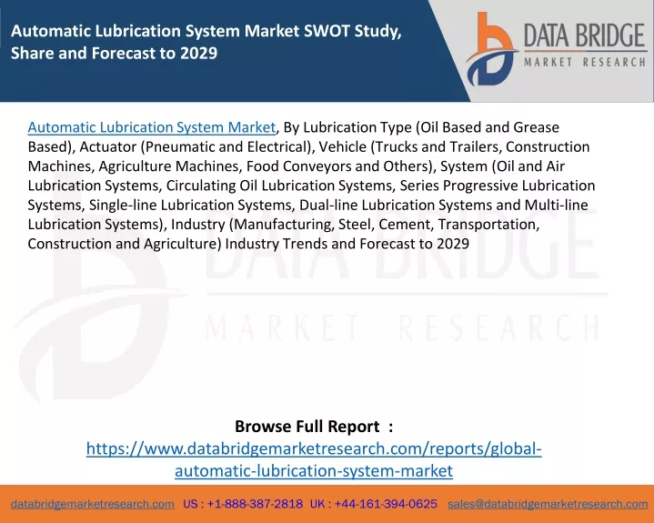 automatic lubrication system market swot study