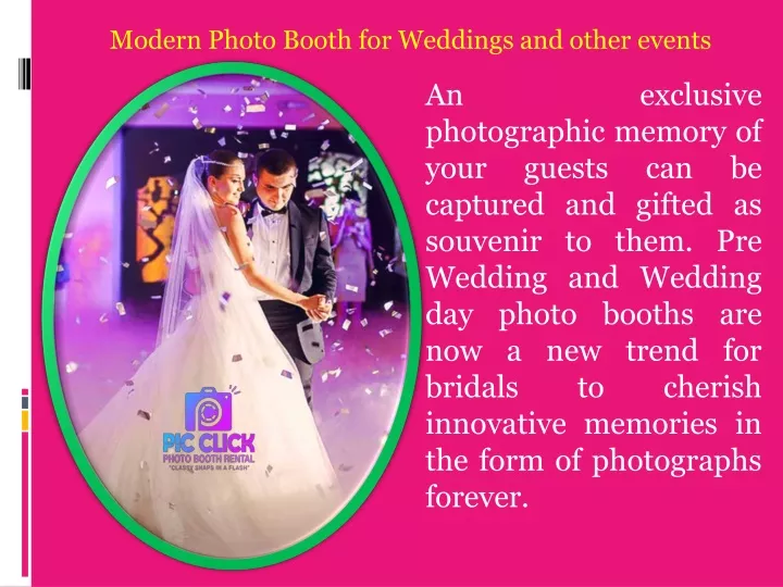 modern photo booth for weddings and other events