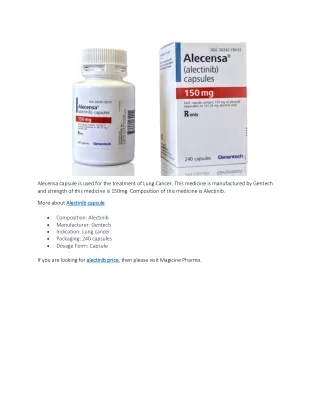 alecensa capsule is used for the treatment
