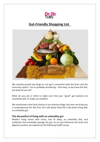 gut friendly shopping list