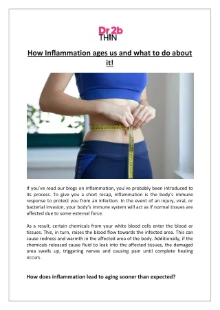 how inflammation ages us and what to do about it