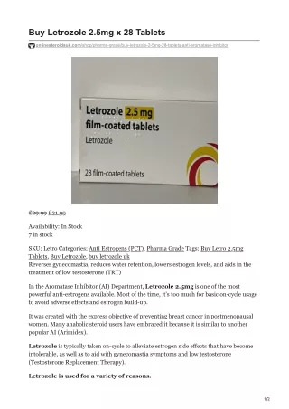Buy Letrozole UK