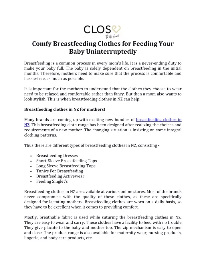 comfy breastfeeding clothes for feeding your baby