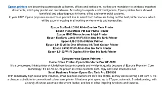 epson printers are becoming a prerequisite