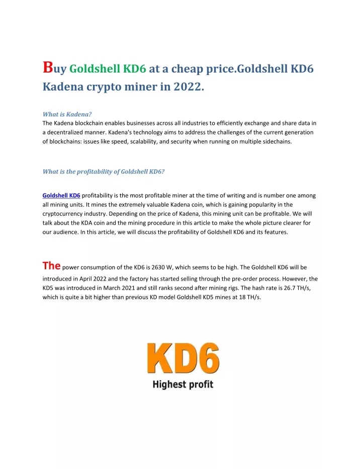 b uy goldshell kd6 at a cheap price goldshell