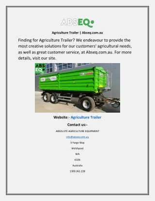 Agriculture Trailer Abseq.com