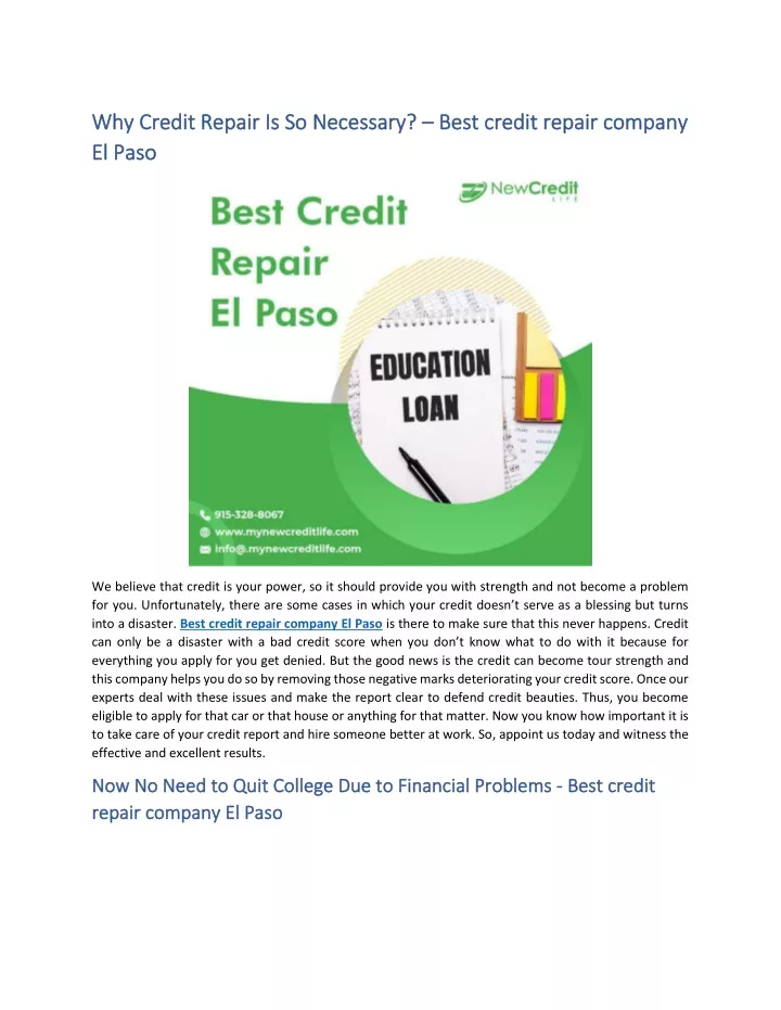 why credit repair is so necessary why credit