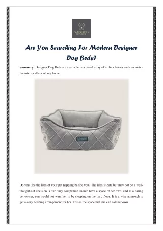 are you searching for modern designer dog beds