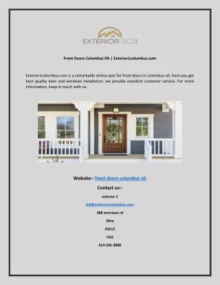 front doors columbus oh exterior1columbus com