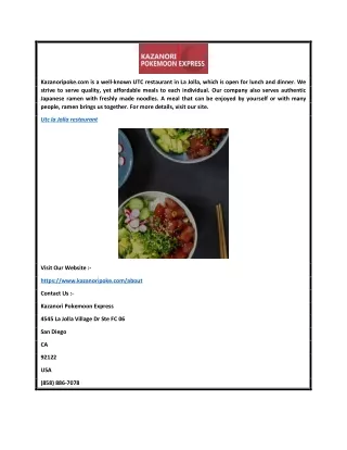 Utc la Jolla restaurant   kazanoripoke.com