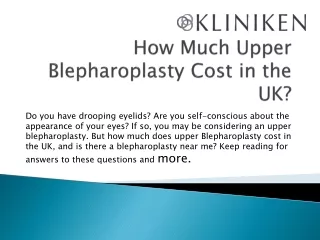 How Much Upper Blepharoplasty Cost in the UK