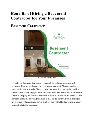 benefits of hiring a basement contractor for your