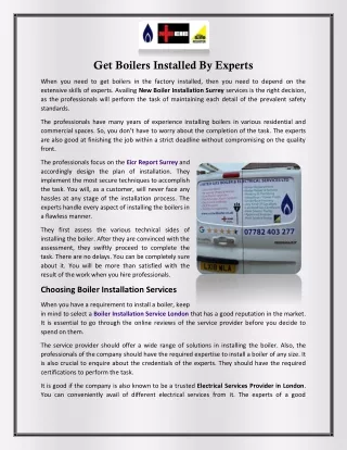 Get Boilers Installed By Experts