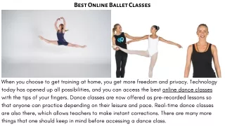 Best Online Ballet Classes