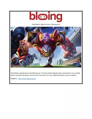 Play Mobile Legends Game